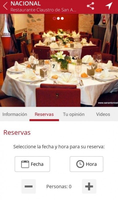 reservar online restaurante en segovia app