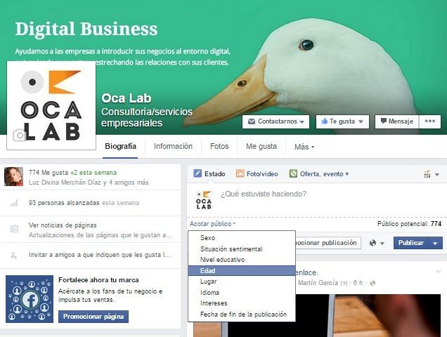 perfil personal en redes sociales