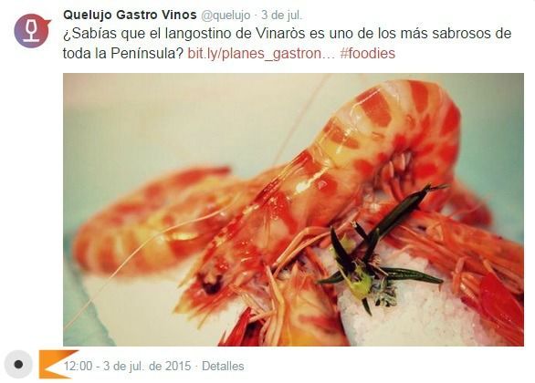 tweet quelujo con la url insertada perfectamente